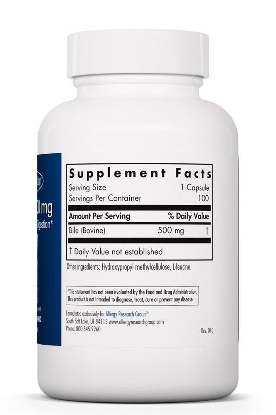 Ox Bile 500mg - 100 vegicaps